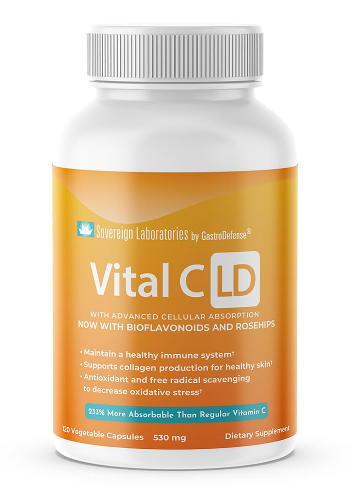 Vital C-LD - 강화된 Liposomal 비타민 C - 530mg 캡슐 - 120 조사
