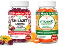 Lunakai USA Made Shilajit & Vitamin C 높은 Potency Gummies Bundle – 에너지 및 면역 지원 – 비 GMO & Delicious