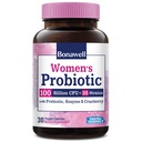 Bonawell Probiotics for Women 100B, Prebiotics, Digestive Enzymes & Organic Cranberry for Female Vaginal Health, Digestion & Immunity, 선반 안정, Delayed-Release, 30 Veggie Caps