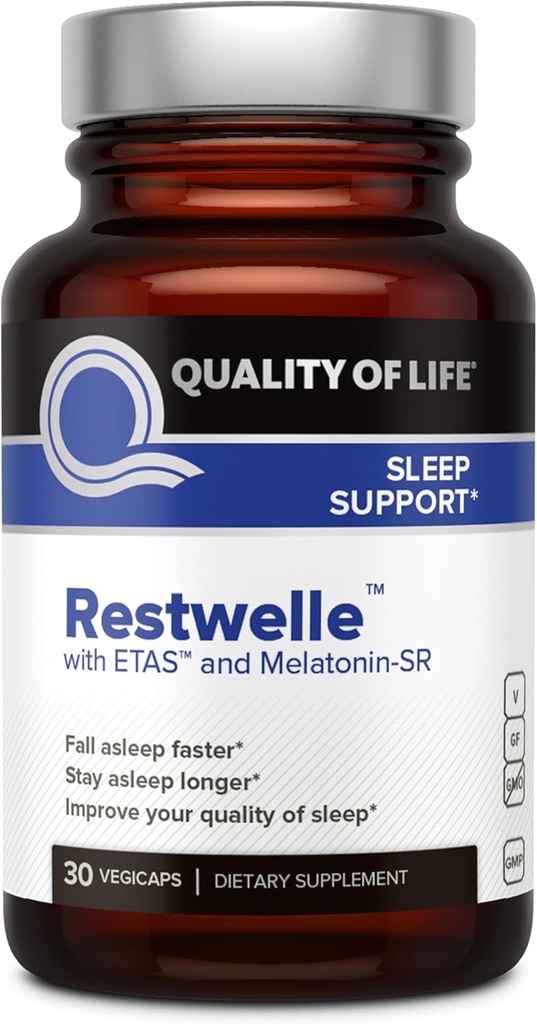 삶의 질 - Restwelle - 프리미엄 천연 이타스와 멜라토닌 보충 - 이타스와 멜라토닌 SR와 비 그리기 공식 - Non Habit Forming - 30 캡슐