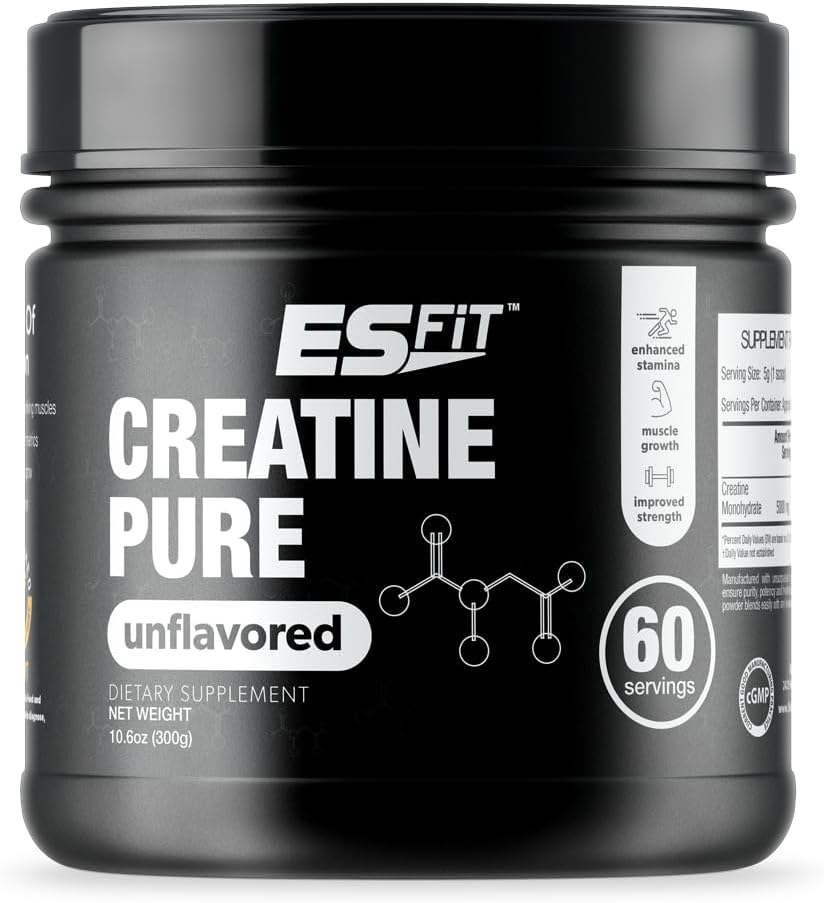 크레아틴 | 5000Mg - 60 서빙 | Pure Micronized Creatine Monohydrate | 근육 구축, 회복 개선, 세포 볼륨 증가