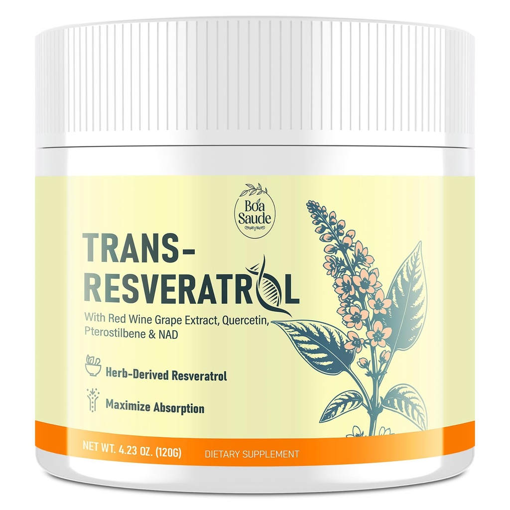 빨간 포도주 추출물, Quercetin, Pterostilbene & NAD, 4.23 OZ, 30 일 공급을 가진 Trans-Resveratrol 분말 보충교재