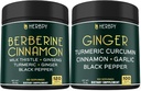 번들 7in1 Berberine HCl & 5in1 Ginger 보충 - 지원 면역, 소화 및 심장 건강