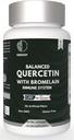 Bromelain 캡슐이있는 500mg Quercetin : 호흡 지원 비 GMO | 글루텐 무료 | 전반적인 건강 및 웰빙 (60 캡슐)