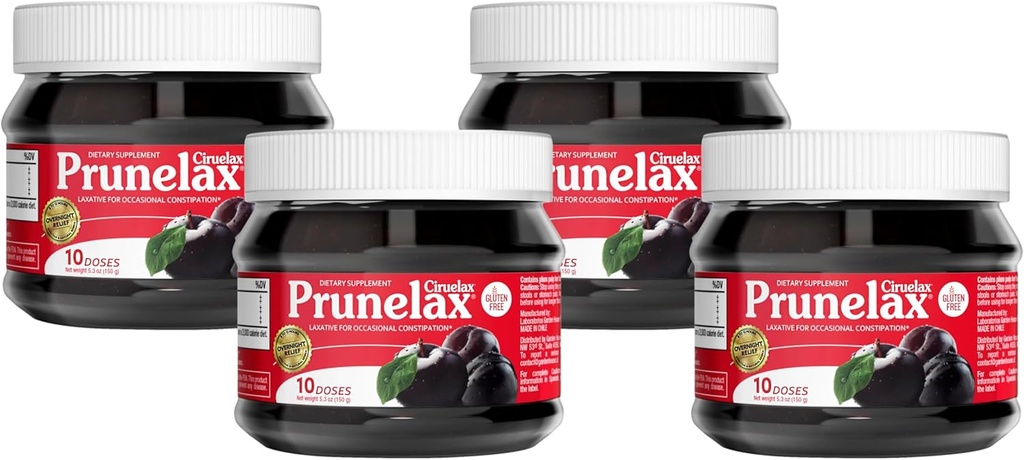Prunelax Ciruelax 정규적인 힘 Laxative 잼 - 간행물 & 글루텐 자유로운 자연적인 ingredient Occasional 변비를 위한 Laxative - 5.3 oz (포장 4)