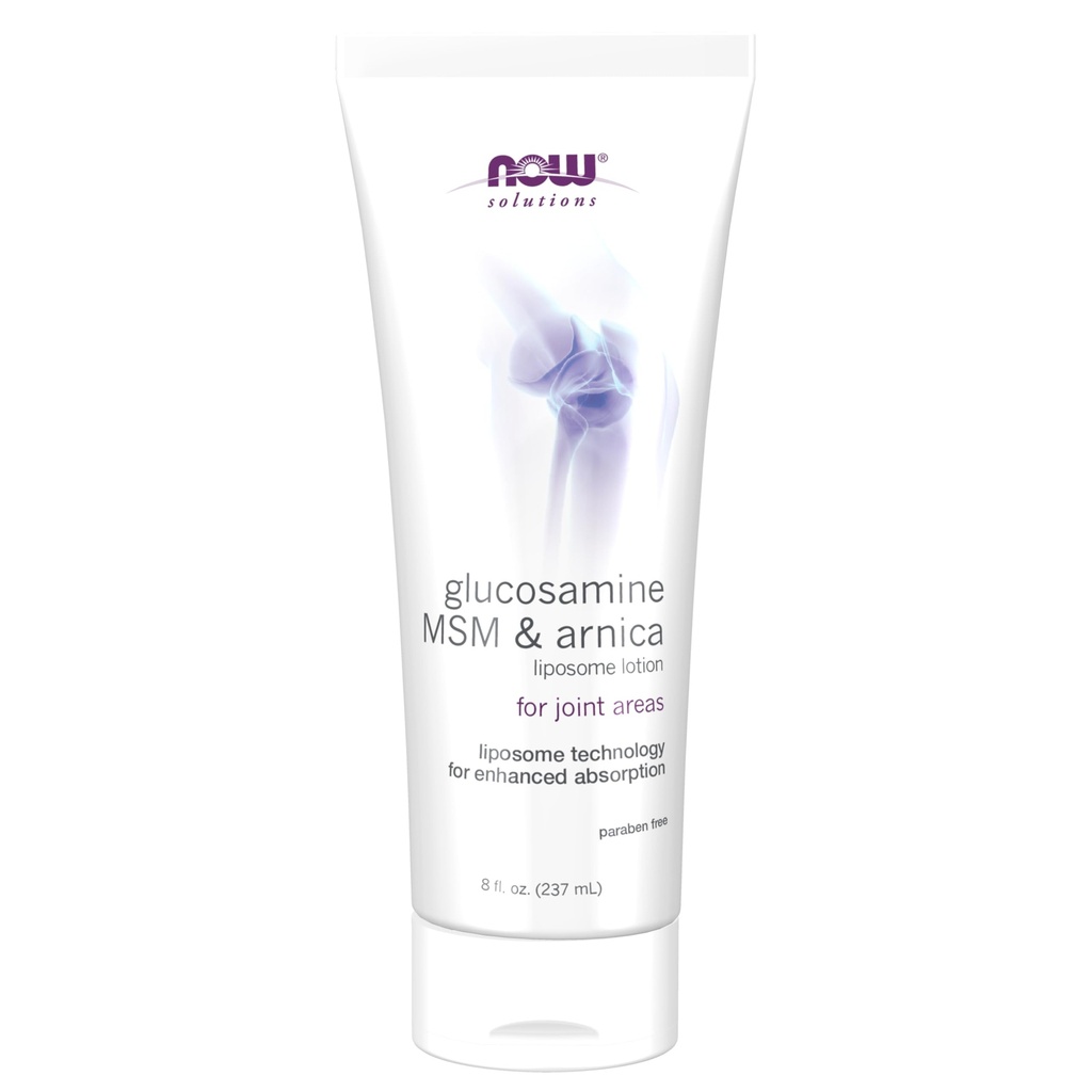 이제 식품 솔루션, 글루코사민, MSM 및 Arnica Liposome Lotion, 공동 지역, 향상된 흡수를위한 Liposome 기술, 8-Ounce