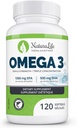 세 배 힘 Omega 3 물고기 기름 캡슐 | 높은 EPA & DHA | 1000mg | 100% 자연적인 정유
