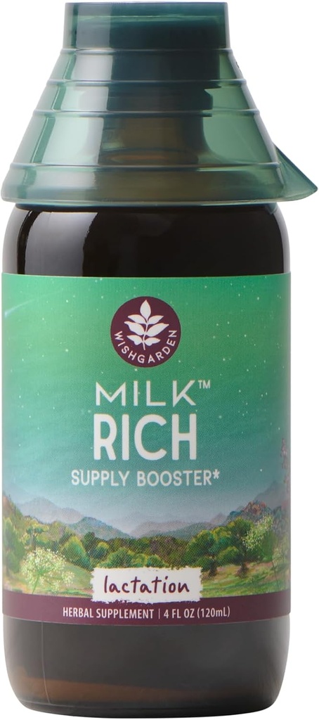 WishGarden 허브 밀크 리치 Goats Rue 및 Fenugreek - 초본 Lactation 지원 보충교재, Breast 우유 공급 Boost 및 Breastfeeding 보충 우유 흐름 품질 및 생산, 4oz를 증가