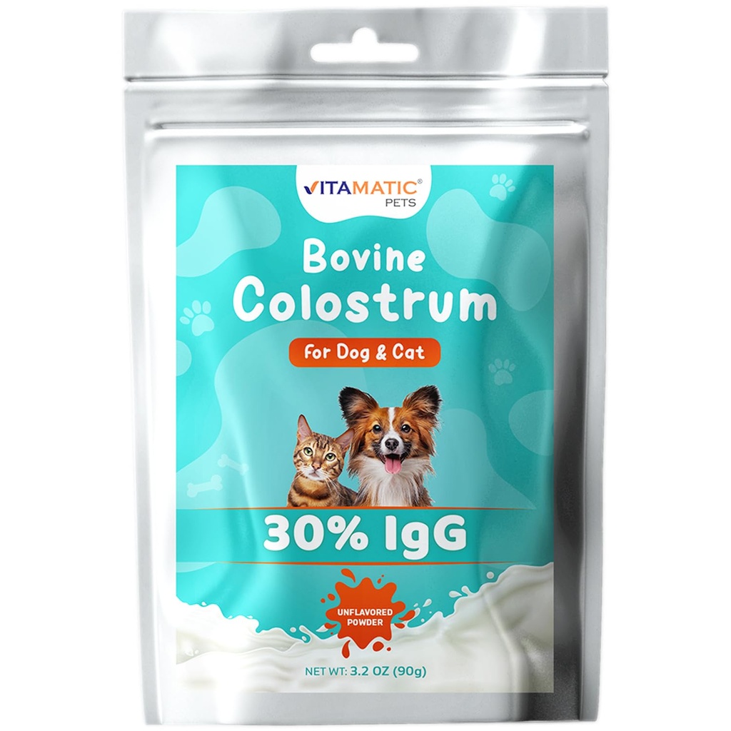 개와 고양이, 90 그램, 30% Immunoglobulins, 잔디 Fed를 위한 비공식적인 Bovine Colostrum