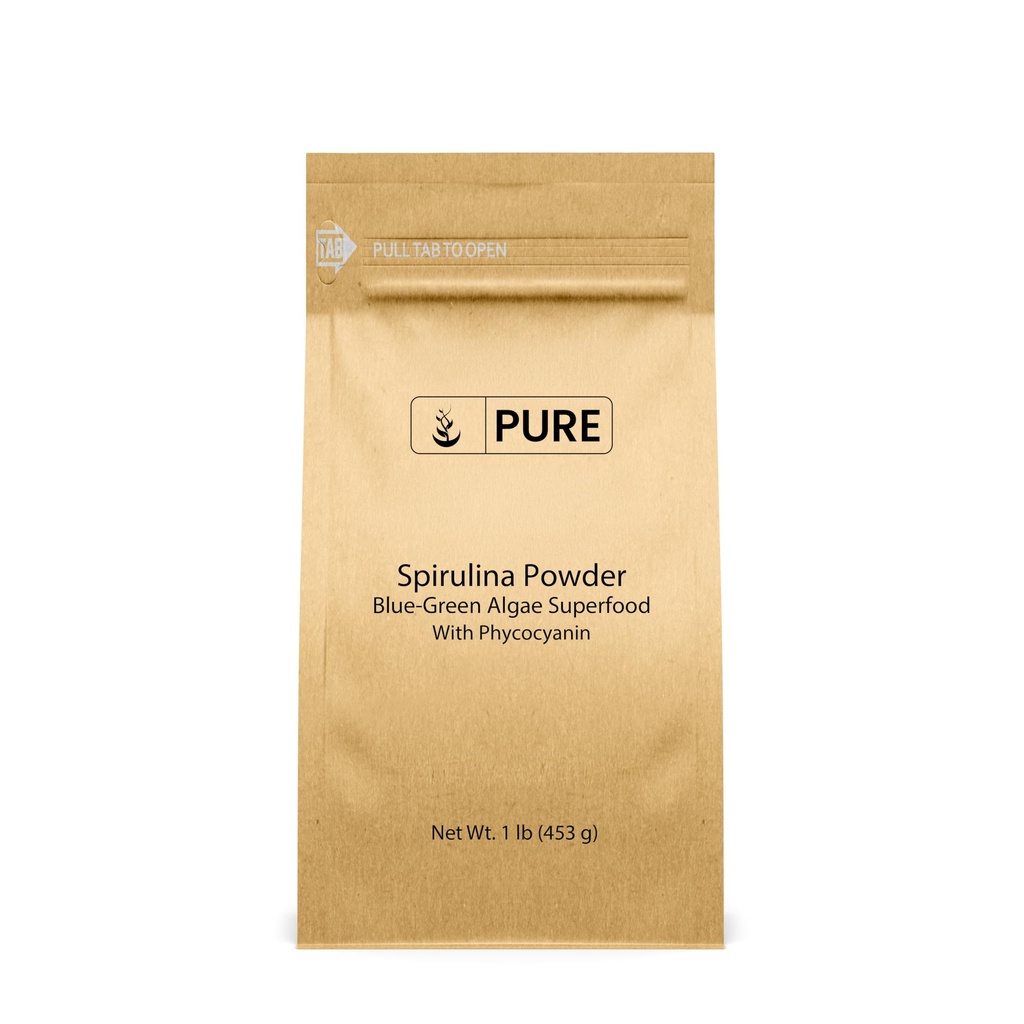 PURE ORIGINAL INGREDIENTS Spirulina 분말 (1 lb) Phycocyanin를 가진 녹색 조류 Superfood
