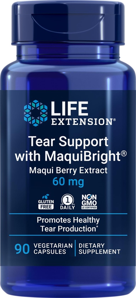 MaquiBright와 함께 수명 연장 눈물 지원, 90 채식 캡슐
