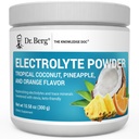 Dr. Berg Zero Sugar Hydration Keto Electrolyte Powder - 칼륨 1000mg / Real Pink Himalayan Salt (NOT Table Salt) - 열대 코코넛, 파인애플 및 오렌지 음료 보충 50 서빙
