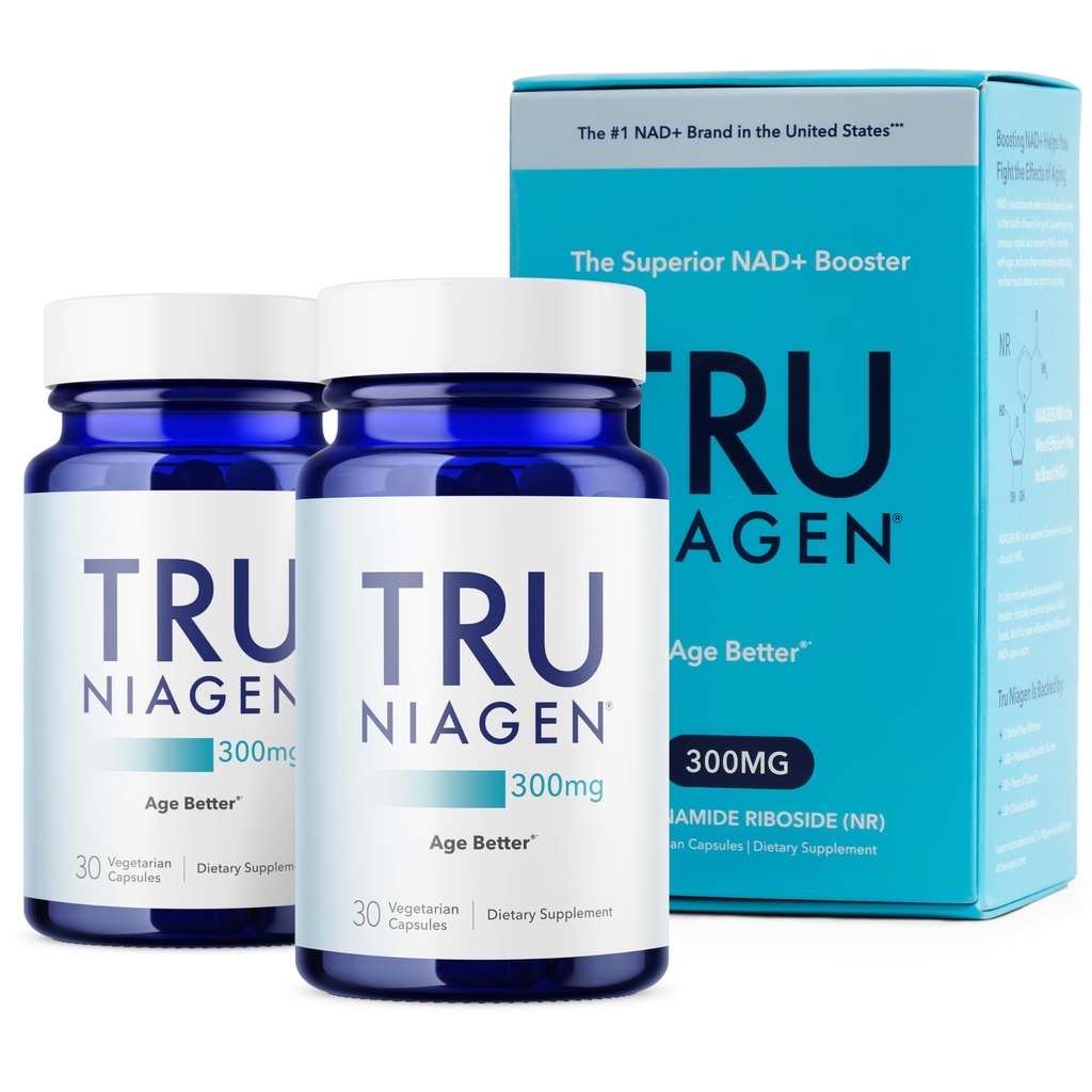 TRU NIAGEN는 노화 방지와 세포 재생, 300mg Niagen, 30의 서빙을 위한 NAD 보충교재를 특허를 얻었습니다 | 세포 에너지, 두뇌, 근육 | Nicotinamide Riboside (NR) 테이크아웃 1 매일 | 2 병