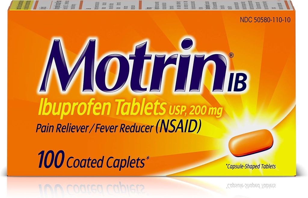 Motrin IB 고통 Reliever Fever 흡진기 (NSAID) Ibuprofen 정제, 100 조사
