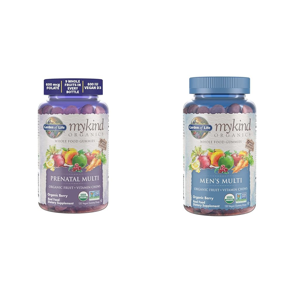 비타민 D3, B6, B12 & Organics Men's Gummy Vitamins Multi Berry, 120 조사를 가진 생명 유기 Prenatal Gummies Multivitamin의 정원