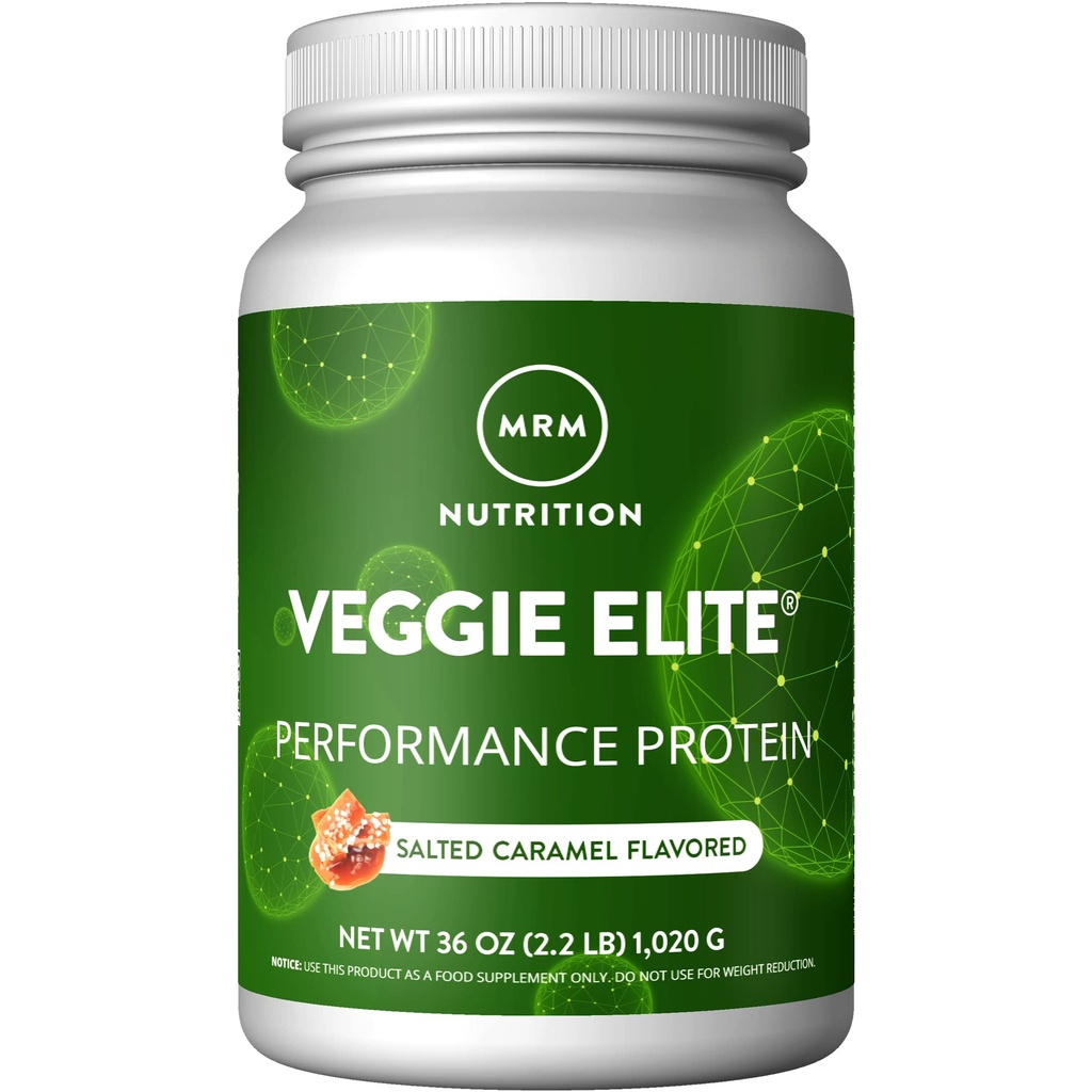 MRM Nutrition Veggie Elite Performance Protein | 소금에 절인 카라멜 맛|식물 기반 단백질|Digest | BCAAs|Vegan + 글루텐 프리 | 임상 시험| 소화 효소 | 30 인