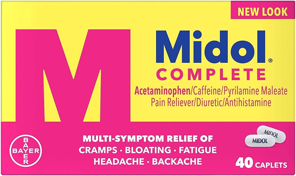 Midol 완료, 생리 기간 증상 완화, 캡슐, 40 카운트, 2 팩
