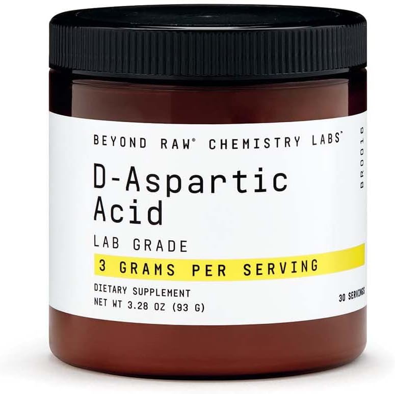 BEYOND RAW 화학 실험실 D-Aspartic 산성 분말, 근육 발달 및 회복, 30의 서빙
