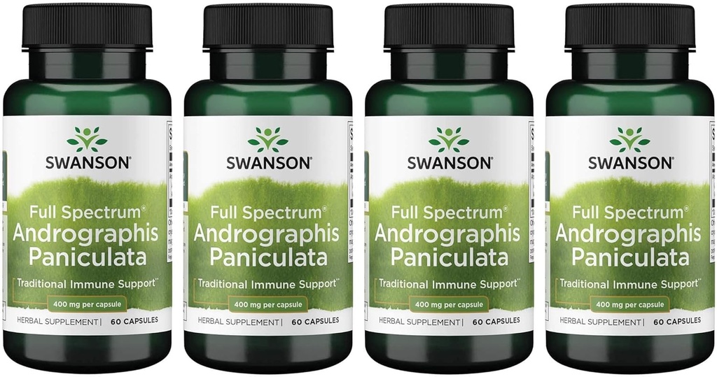 Swanson Full Spectrum Andrographis Paniculata 400 밀리그램 60 캡슐 (4 팩)