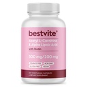 BestVITE Acetyl L 카르니틴 500mg & Biotin (120 채식 캡슐) 캡슐 당 알파 Lipoic 산 200mg - Stearates 없음 - Vegan - 비 GMO - 글루텐 무료