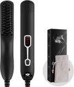 남자를 위한 Beard 직선기 빗 - 격상된 직업적인 전기 Mens Beard 똑바른 가열된 솔 휴대용 반대로 Scald 5 조정가능한 온도 & 나르는 부대를 가진 LCD 디스플레이