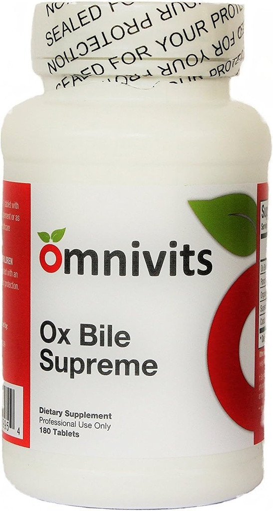Ox Bile Supreme | Bile Salts, Digestive Enzymes & Betaine Organic Beet Concentrate | Liver 및 Gallbladder 기능에 대한 영양 지원 | 지방 소화 지원 | 180 정제