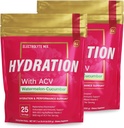 Essential Elements Hydration Packets - Watermelon Cucumber - 전해질 분말 설탕 없음 - 전해질 음료 혼합 - ACV 및 비타민 C를 가진 우량한 Hydration - 50의 지팡이 팩