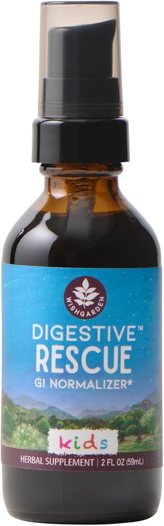 WishGarden Herbs Digestive Rescue for Kids - 공장 기반 초본 및 유기 소화 구호 엽박, 생강 뿌리 및 Fennel Seeds, 신속 하 게 Soothes Digestive Tummy Discomfort, 2oz