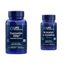 수명 연장 쿠르쿠민 엘리트 심황 추출물 & N-Acetyl-L-Cysteine (NAC), 면역, 호흡기, 간 건강, NAC 600 mg의 유력한 산화 방지제 지원, 흡수하게 쉬운, 60의 캡슐