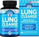 Lung Support Supplement - Lung Cleanse 및 Detox 용 천연 캡슐 - 미국 - 호흡 시스템; Mucus Clear - Lung Detox 용 Vegan Supplement; 호흡 지원 - 60 캡슐