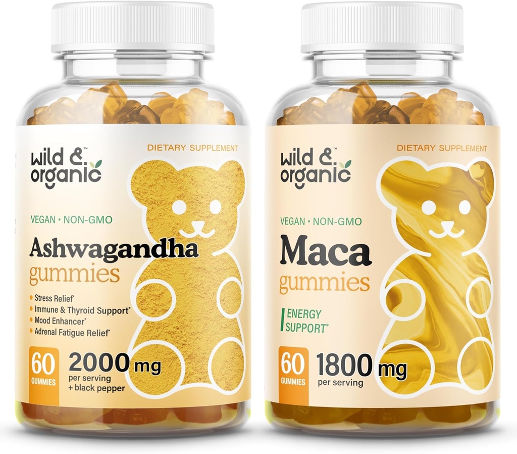 야생 & 유기 Ashwagandha Gummies & 마카 뿌리 Gummies 60 조사