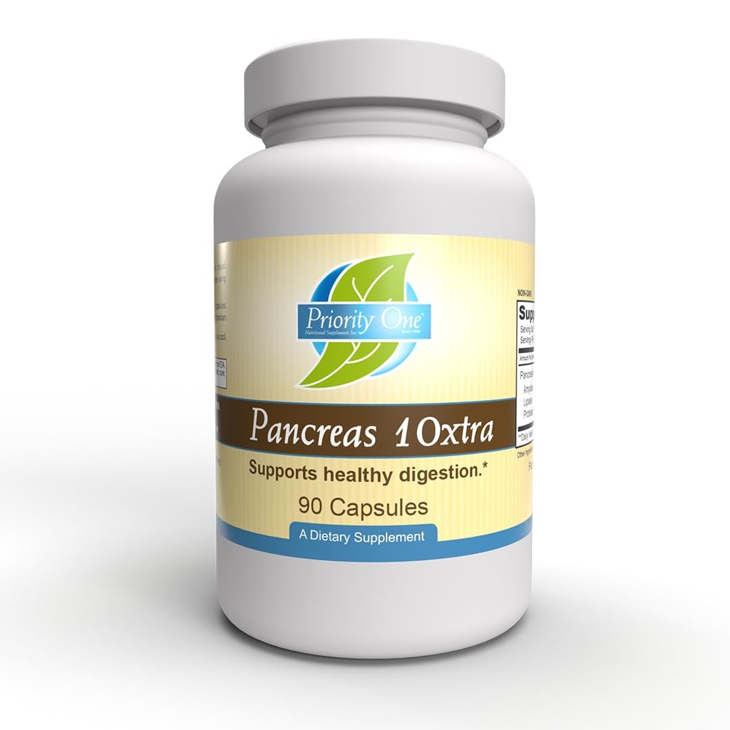 우선 1 비타민 Pancreas 10xtra 90 캡슐 - Pancreatic 효소 amylase, lipase 및 자연적으로 건강한 소화를 지원합니다. *