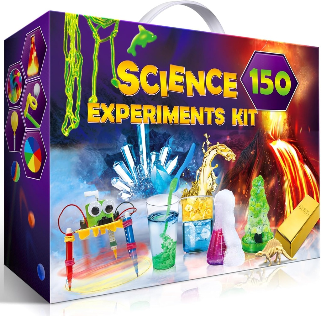 UNGLINGA 150 아이들을위한 실험 과학 키트, 소년 소녀 생일 선물 아이디어, Volcano, Chemistry Lab Tools Scientist Set