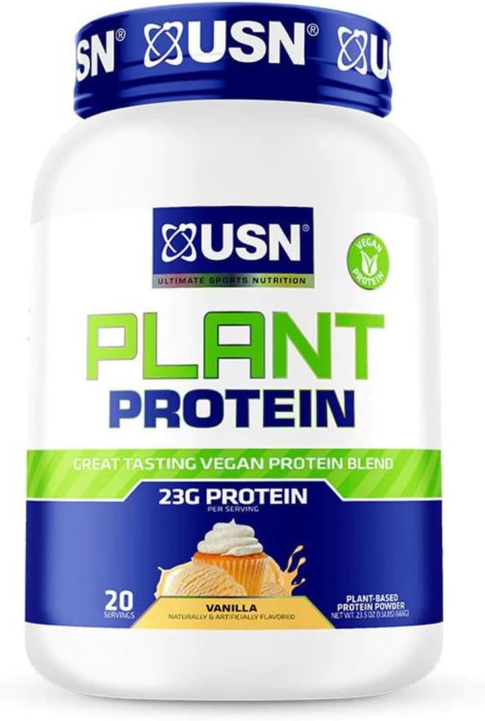 미국 영양 채식 식물 단백질 분말 | 완두콩, 브라운 쌀, 호박 씨앗 단백질 혼합 | 23g Protein, Sugar Free, Great Tasting | 1.5lbs (Vanilla)