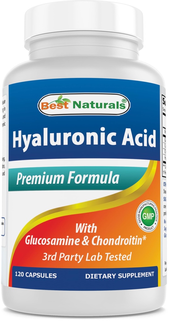 최고의 자연 Hyaluronic 산 100 mg 120 캡슐 - 건강한 합동과 유년한 피부를 지원 (859375002702)