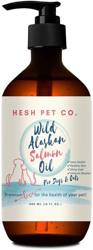 Dogs & Cats 16oz 피부 & 외투 애완 동물, 물고기 기름, 오메가 3, EPA + 합동 기능을 위한 DHA 지방산을 위한 우수한 야생 알래스카 연어 기름, Immune & 심장 건강!