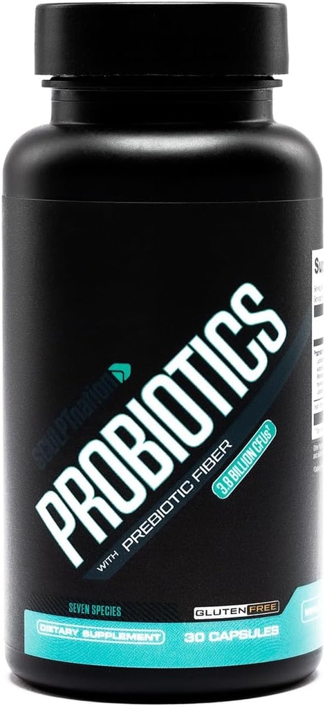 V Shred Premium Probiotics의 조각 Nation - Digestive & Gut Health Support - Occasional Constipation, 가스 및 Bloating와 함께 도움말 - 30 일 공급