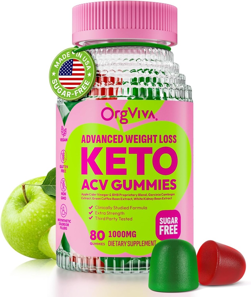 고급 체중 감량을위한 Keto Acv Gummies : 비타민과 Apple Cider Vinegar Gummies는 소화, Metabolism 및 면역 건강을 지원합니다. 설탕 무료 80ct