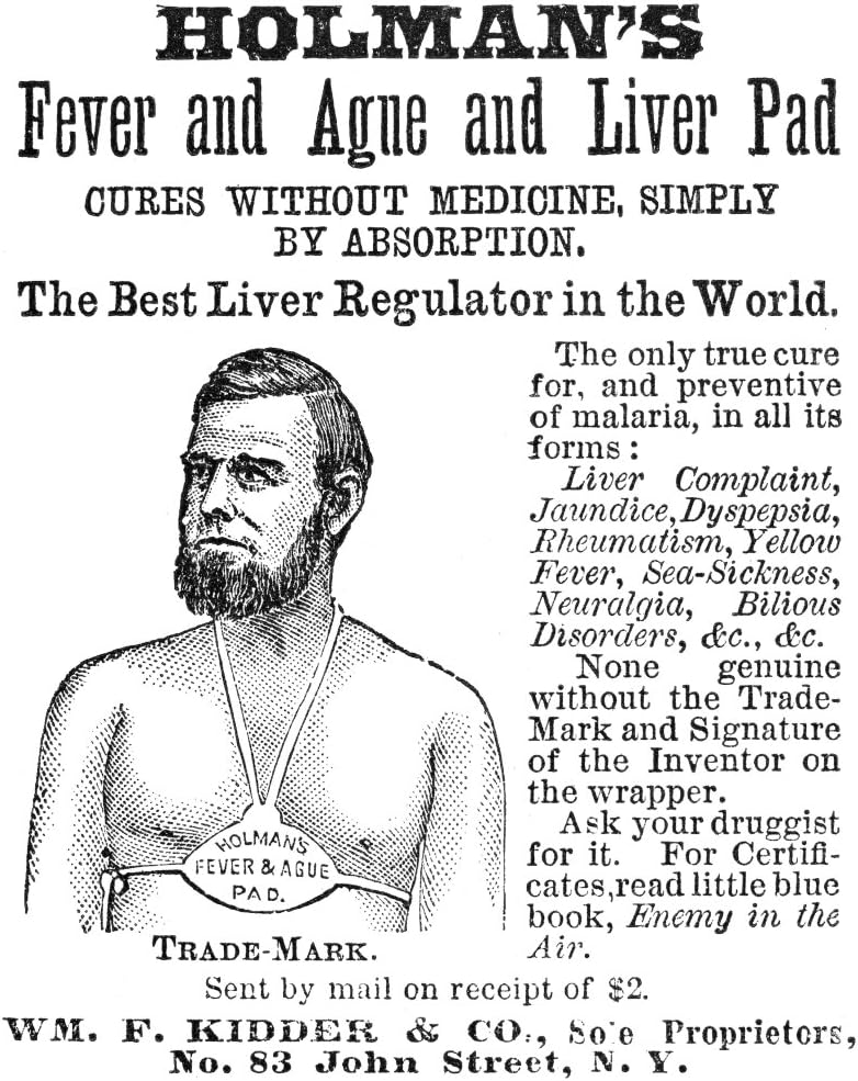 Liver 패드 광고 Namerican 특허 의학 광고 1876 HolmanS Fever와 Ague Liver 패드 포스터 인쇄 (18 x 24)