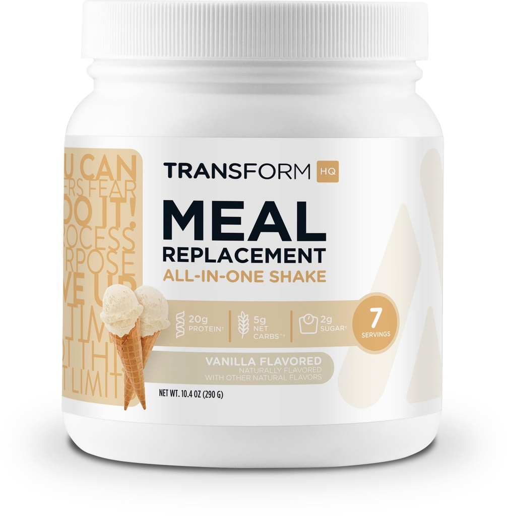 TransformHQ 식사 교체 Shake 분말 7 서빙 (Vanilla) - 글루텐 무료, 비 GMO