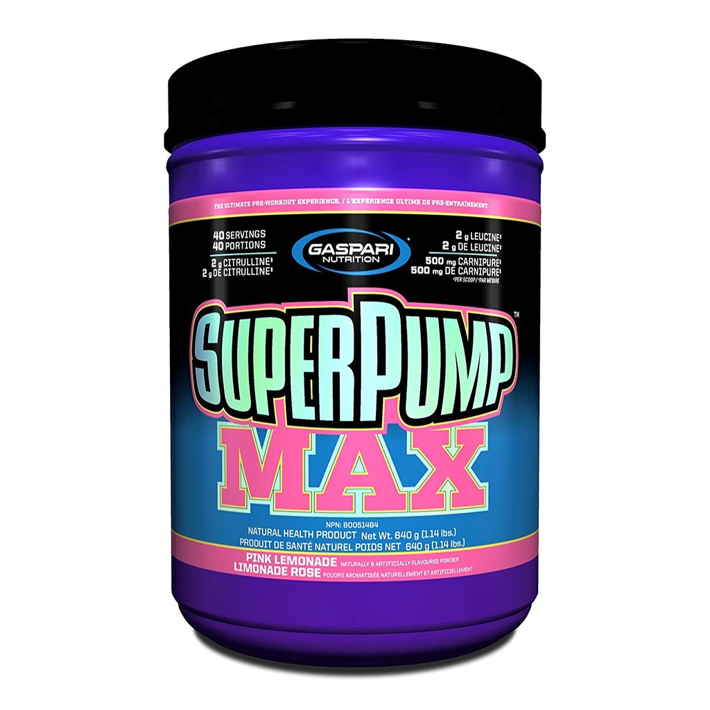 Gaspari 영양 Superpump Max, 핑크 레몬, 1.41-Pounds