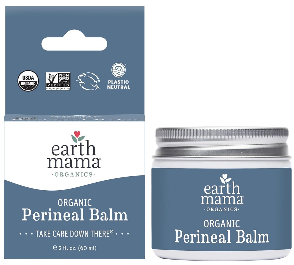 Earth Mama Organic Perineal Balm | Witch Hazel & Calendula, Feminine Care Essentials, No Benzocaine 또는 Butane, 2-Fluid Ounce를 가진 임신 및 Postpartum 구호를 위한 자연적으로 냉각 초본 구호