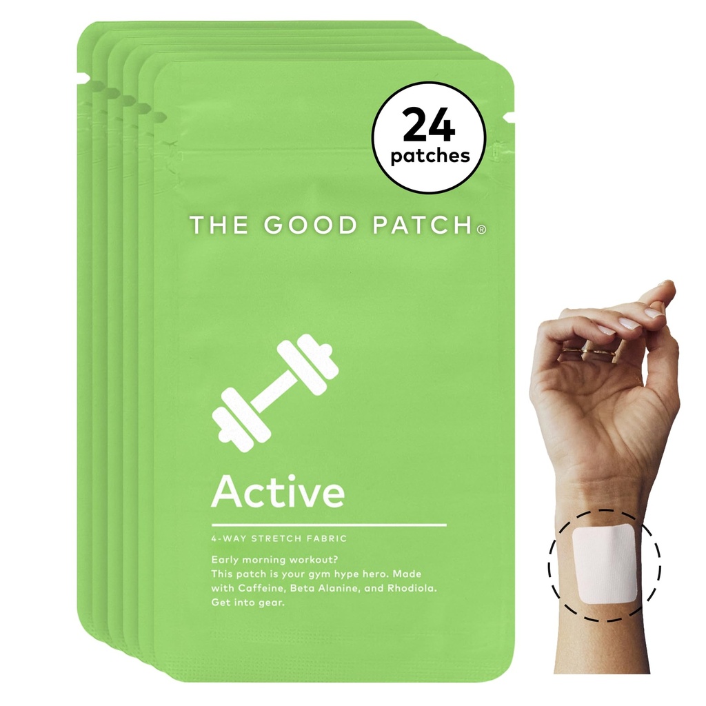 좋은 패치 활성 패치, 에너지 지원, 카페인 자연 패치, Beta Alanine, Rhodiola, Plant Powered Wearable Wellness, Sustained Release (24 총 패치)