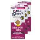 Little Remedies Sterile Baby Saline Nasal Spray and Drops, 신생아에 대한 안전 Stuffy and Dry Noses, 0.5 Fl Oz, 팩 3