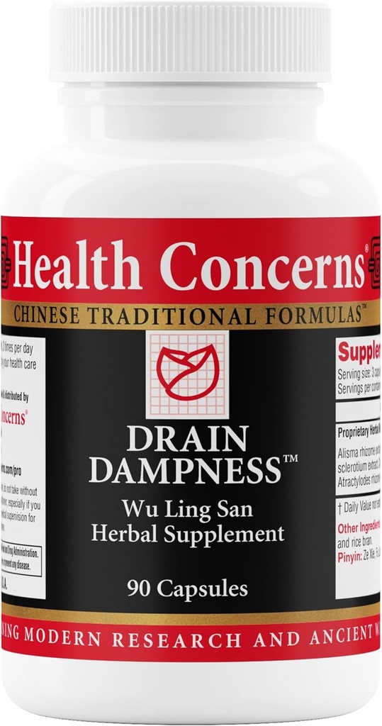 건강 Concerns 배수 습기 – 신장 지원 – 물 보유 구호 – Alisma, Poria, Polyporus, Cinnamon와 중국 초본 공식 – Proprietary 초본 혼합의 2250 mg – 90 캡슐