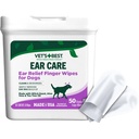 Vet의 최고의 귀 기복 손가락 닦음, 귀 청소 손가락 닦음을 위한 개, Sooths & Deodorizes, 50 처분할 수 있는 개 닦음