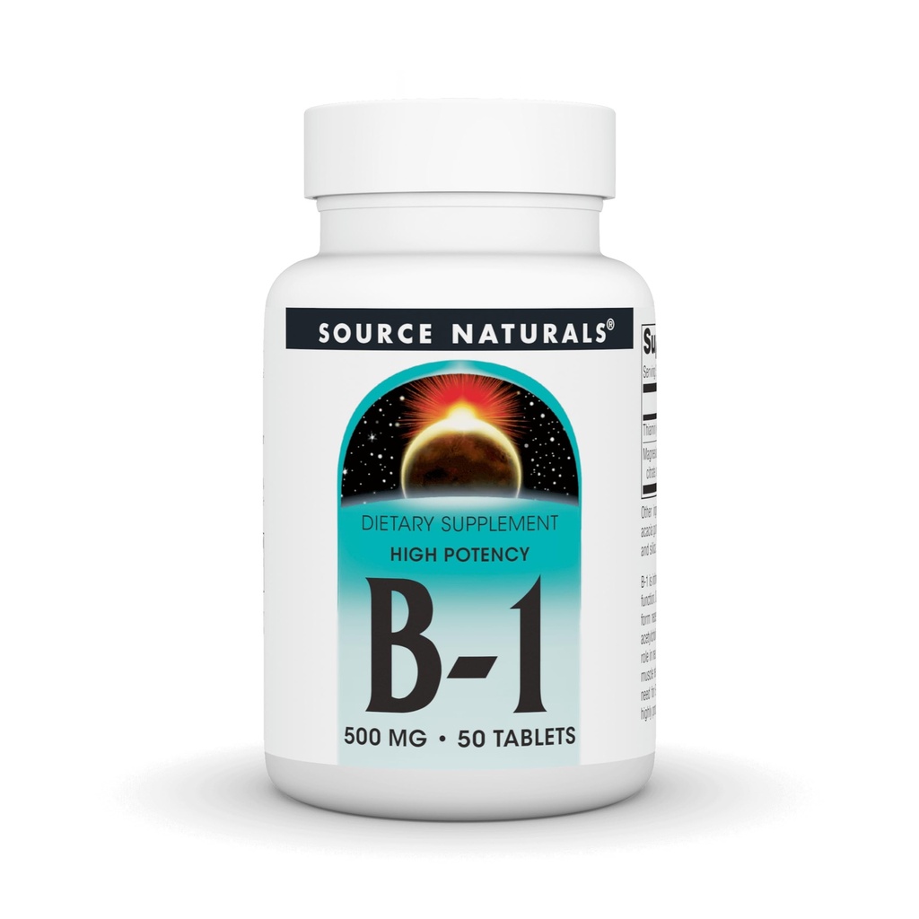 근원 자연적인 비타민 B-1 Thiamin 500mg - 높은 힘, 500mg - 50의 정제