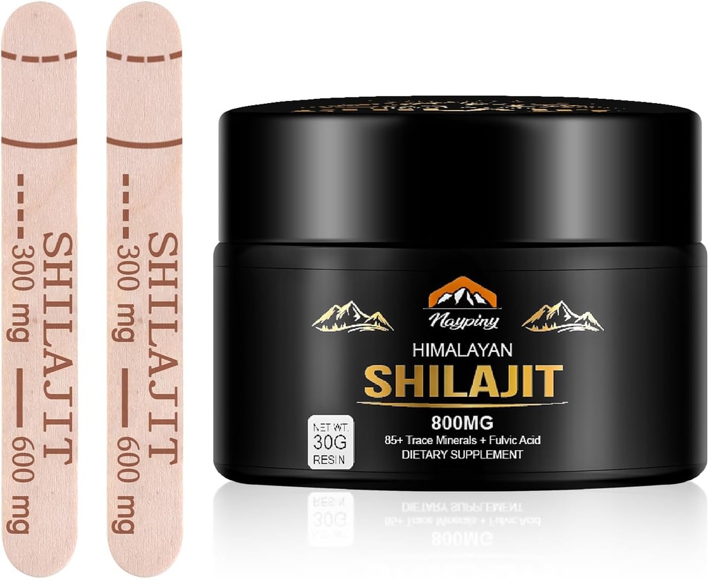 Shilajit 순수한 Himalayan 유기 수지 - 800mg 최대 힘 85+를 가진 자연적인 유기 Shilajit 수지 에너지, 면역성 지원, 남자 & 여자, 30 그램을 위한 Fulvic 산