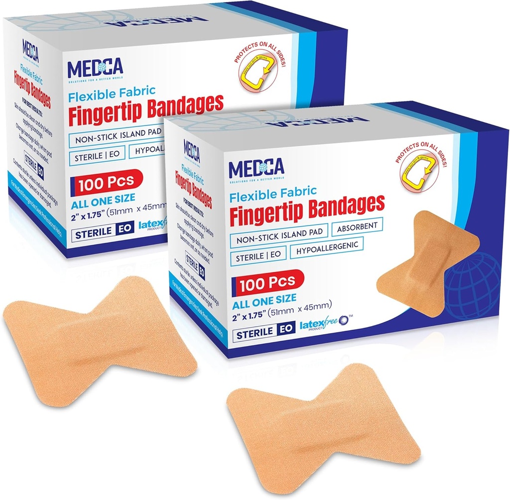 Flex Fabric Adhesive Bandages - 손가락 관리를위한 손가락 찢음 붕대 및 감염에서 상처를 보호합니다 - (200 개)