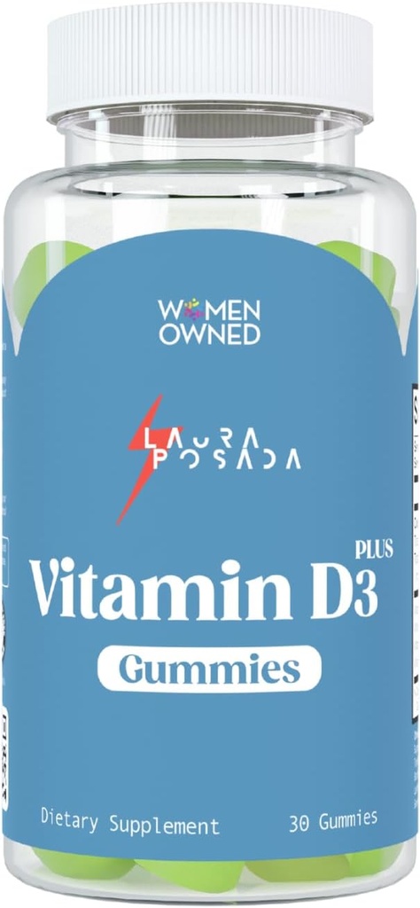 Laura Posada Vitamin D3 Plus Gummies 30 Count D3, A, K for 칼슘 흡수, Menopause Immune Support, Bone & Heart Health, 호르몬 최적화 - 비 GMO 글루텐 무료 100 % 천연 미국